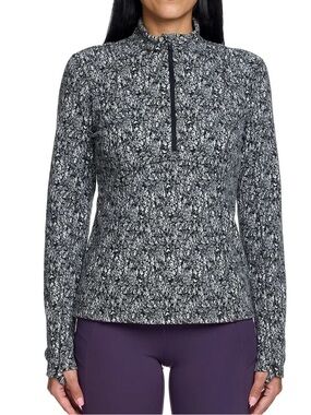 Spyder Women's Black & White Marled Half-Zip Pullover